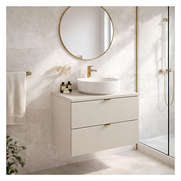 Ensemble de salle de bain BELLA : meuble sous vasque 60cm et plan pour vasque