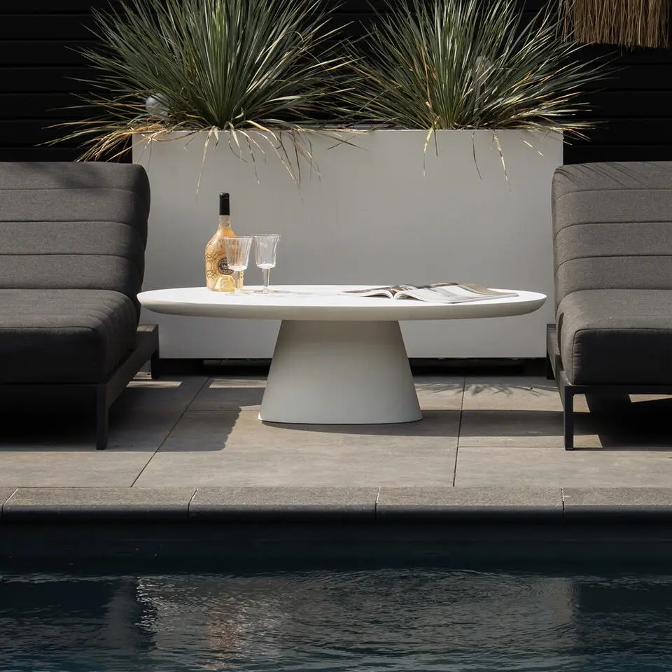 Giga Meubel Loungetafel Cleo - Wit Ovaal 130cm - Eco Composiet