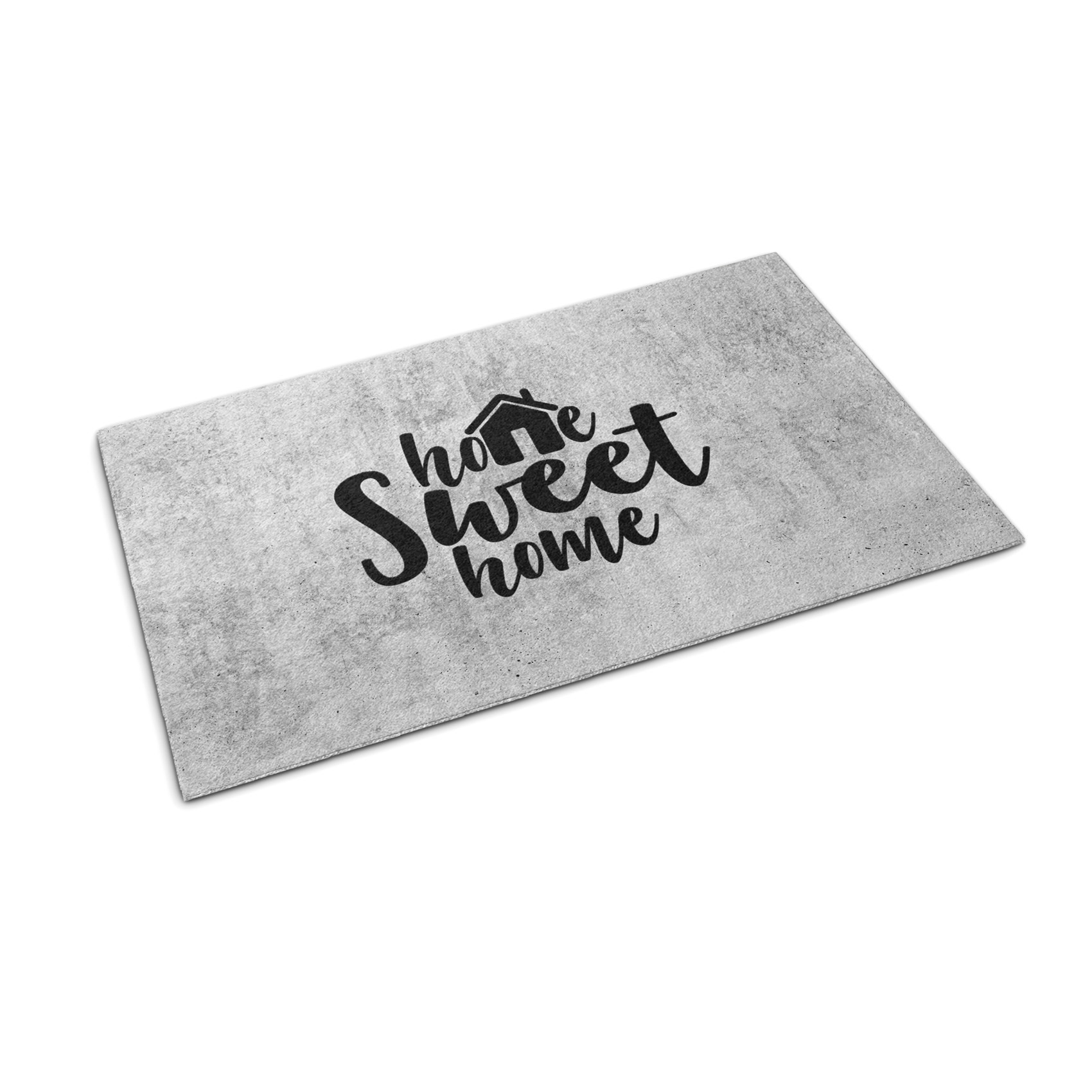 Wycieraczka pod drzwi 60x40 Beton Sweet Home szara z napisem Tulup