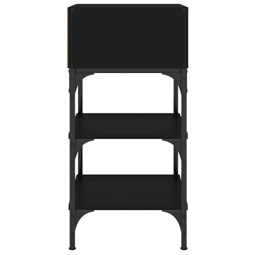 NNEVL Bedside Tables 2 pcs Black 35x34.5x70 cm Engineered Wood