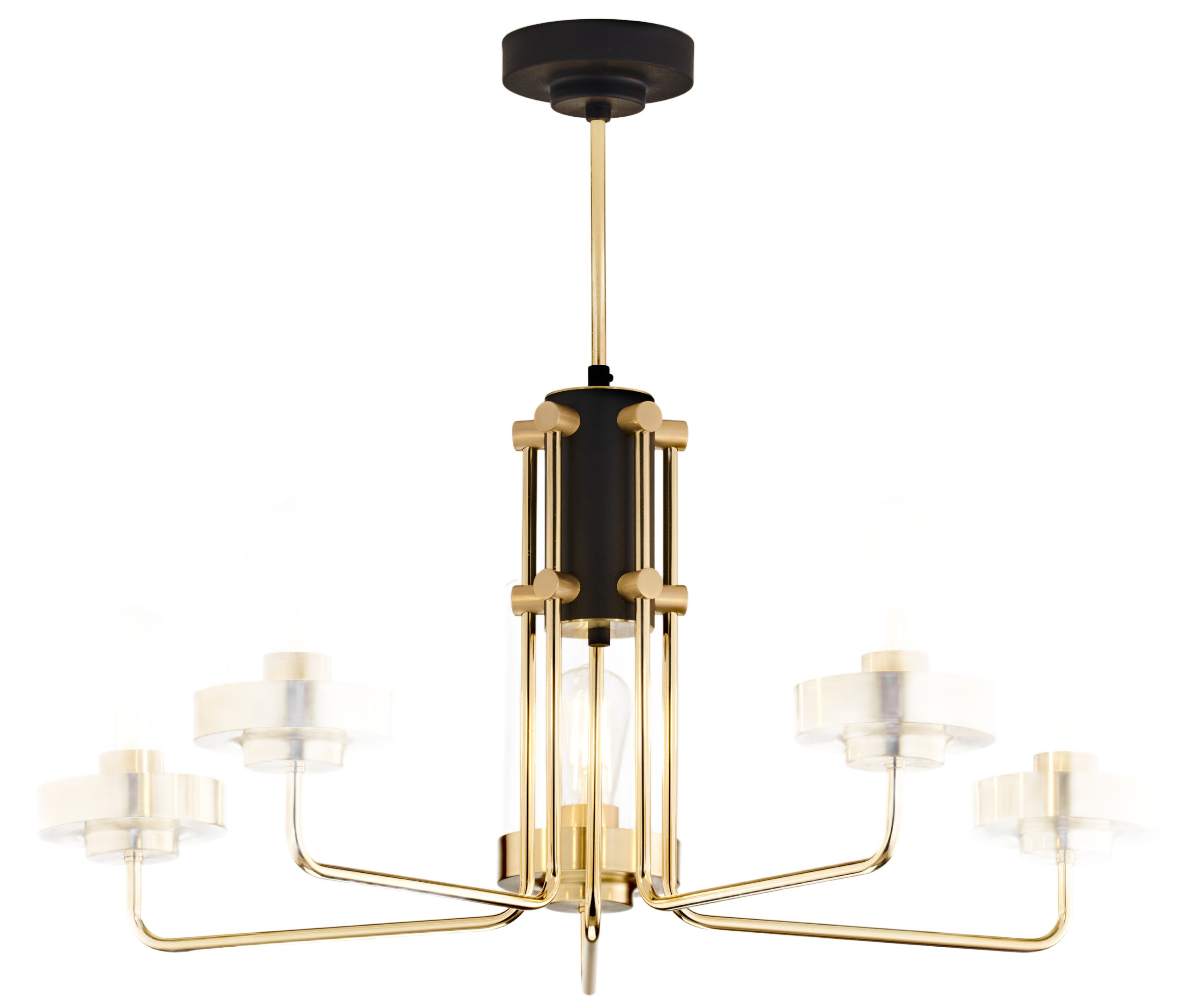 Żyrandol RAMIREZ czarno-złoty 5xE27x20W wym:64x70x70cm IP20 Jupiter
