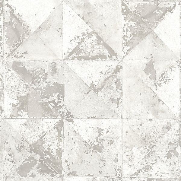 Papier peint Vinyle Intissé GoodHome Eudya blanc et gris