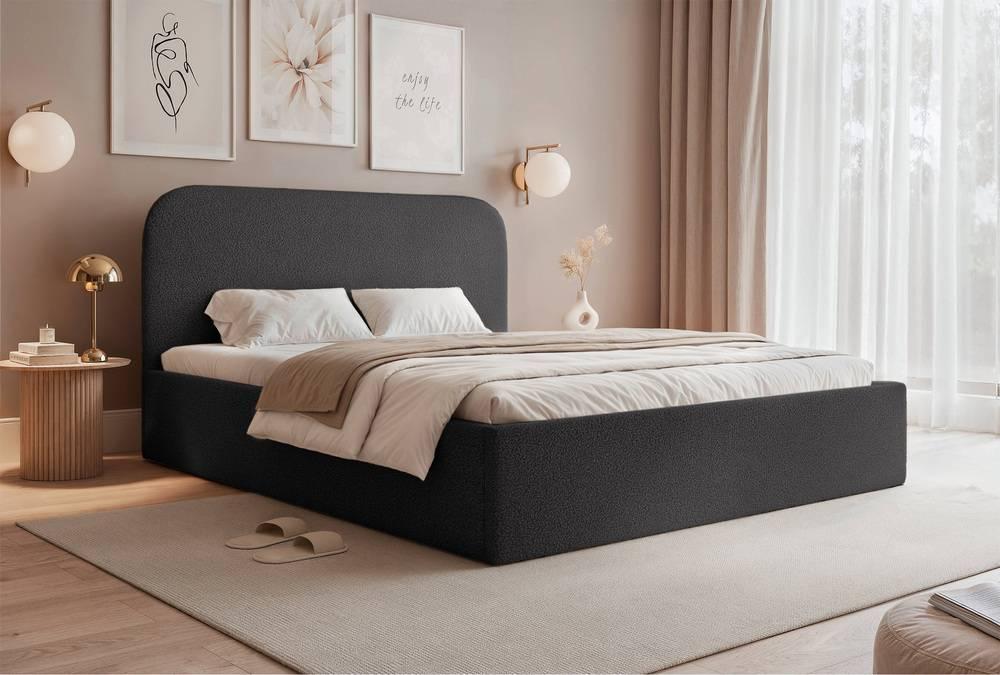 Bedframe Fia 140x200 bouclé met opbergruimte