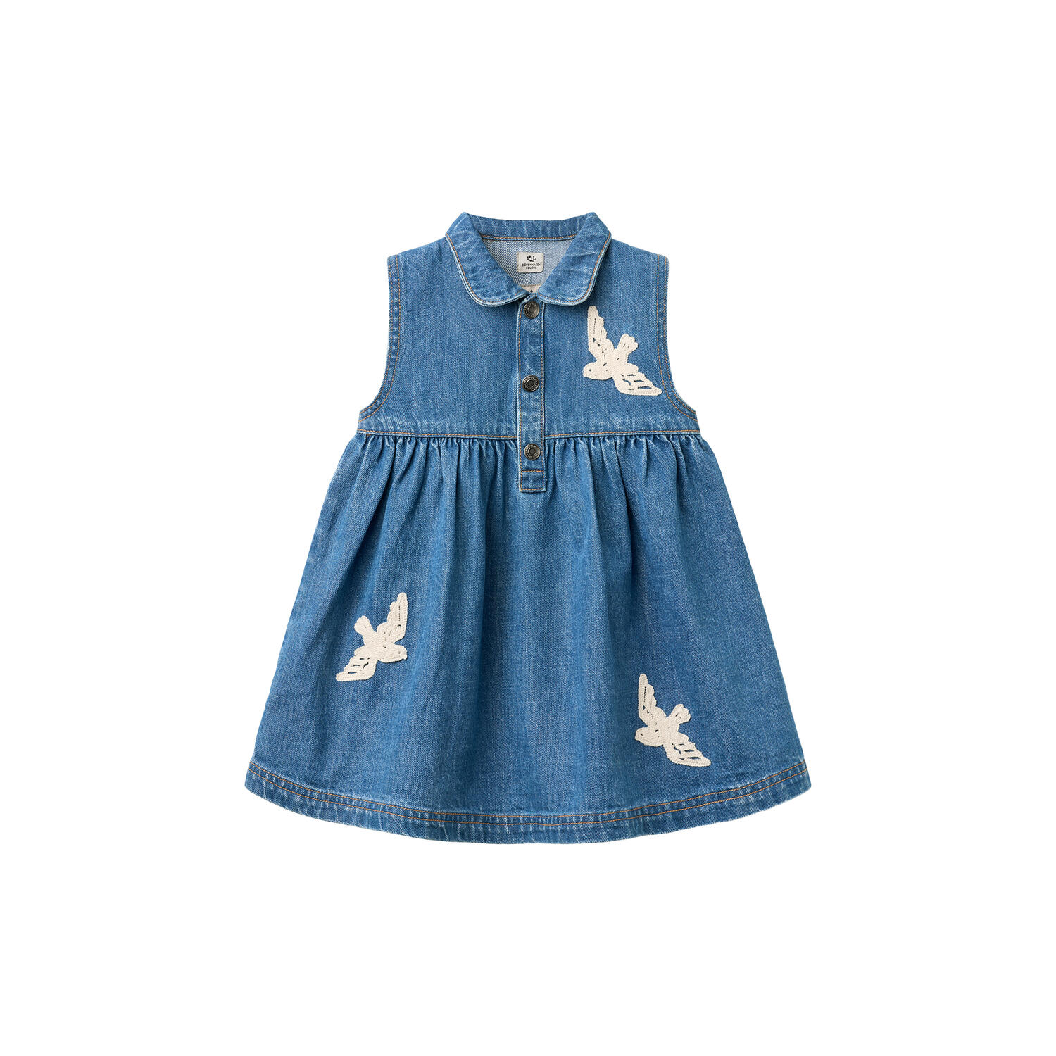 Denim Dress w. Crochet Doves