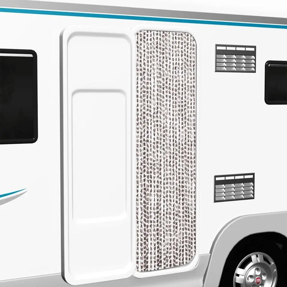 vidaXL - Deurgordijn - Taupe - Polypropyleen