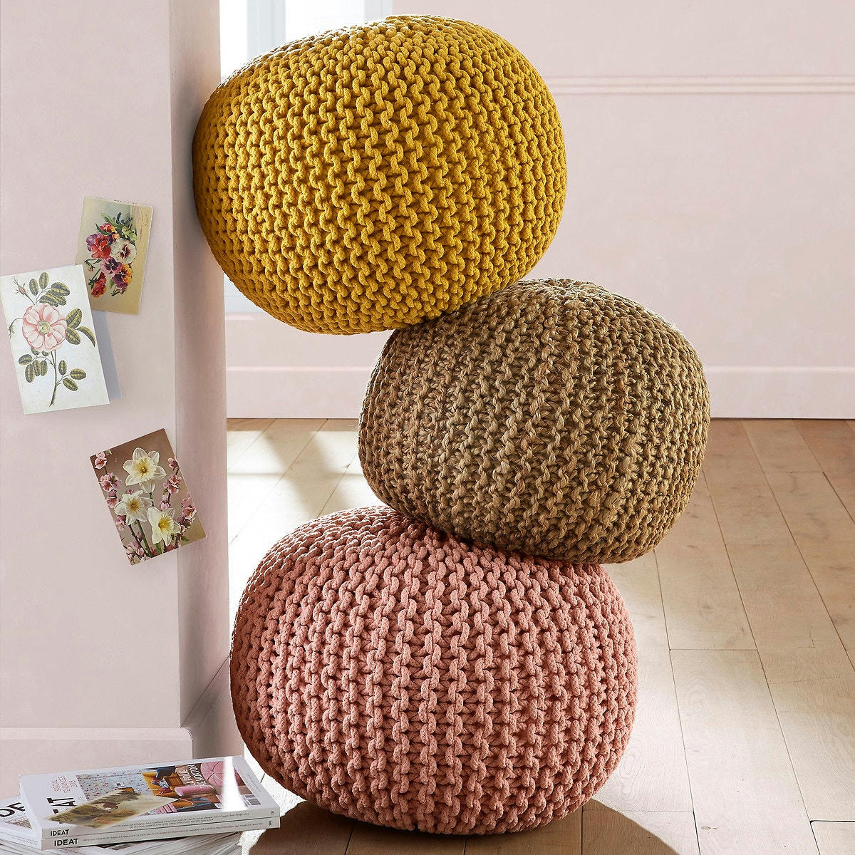 Pouf rond tressé, Bisho