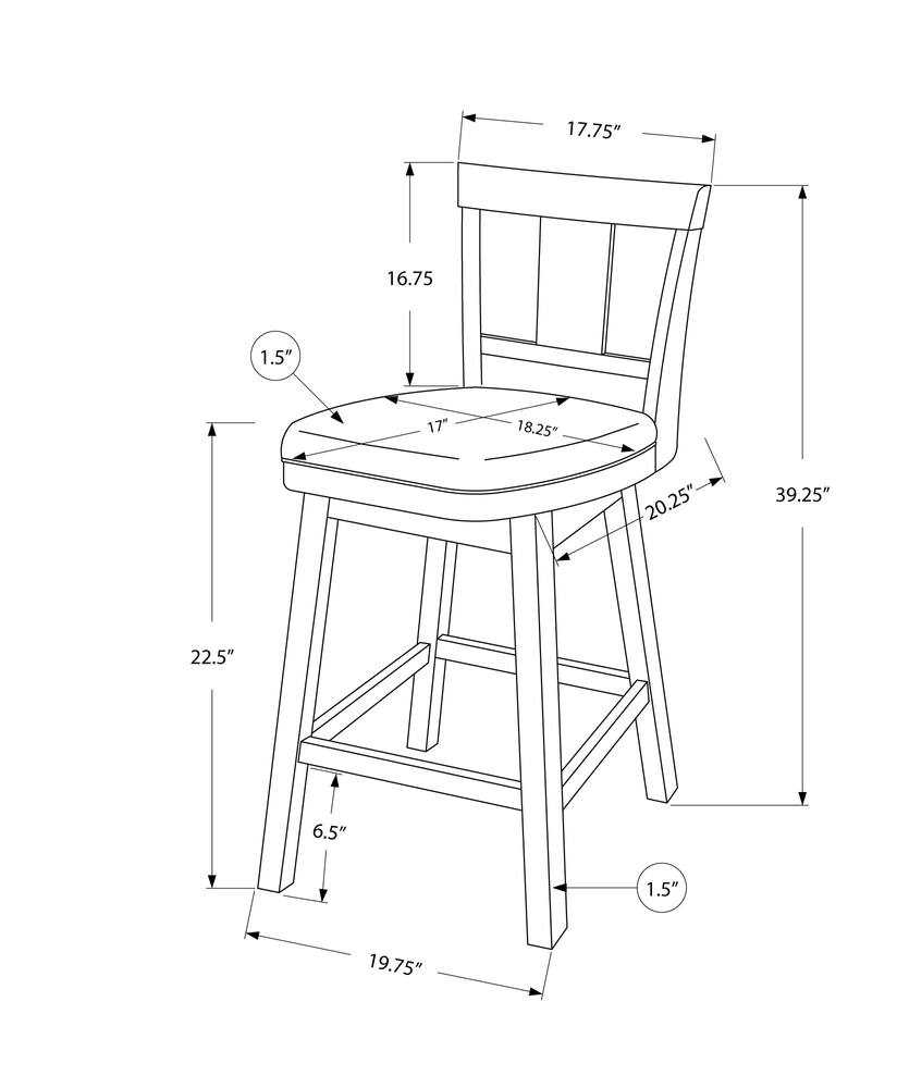 Monarch Specialities Panel Swivel Barstool Set, 39-in, 2-pc