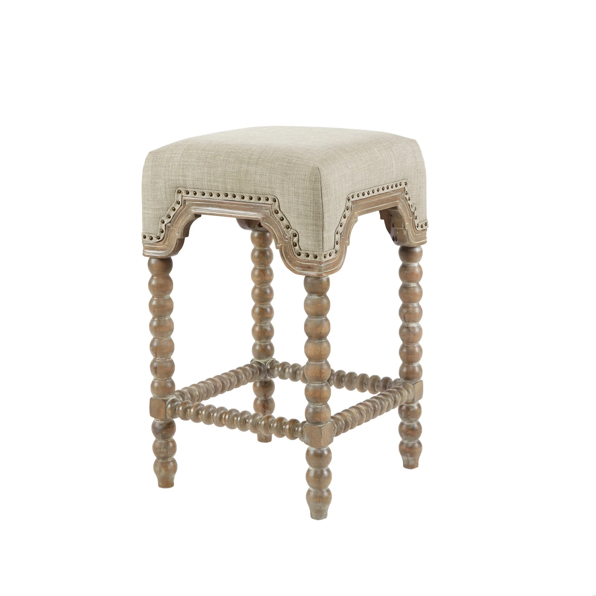 Madison Park Davisina Silver Counter Stool - 15W x 15D x 25.75H