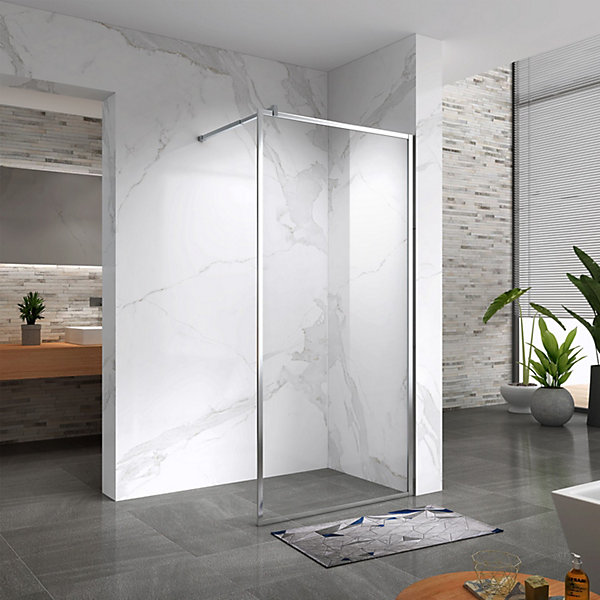 Paroi douche Italienne LUCIA 90 x 200 cm, verre 8mm, transparent, anticalcaire - Saniverre
