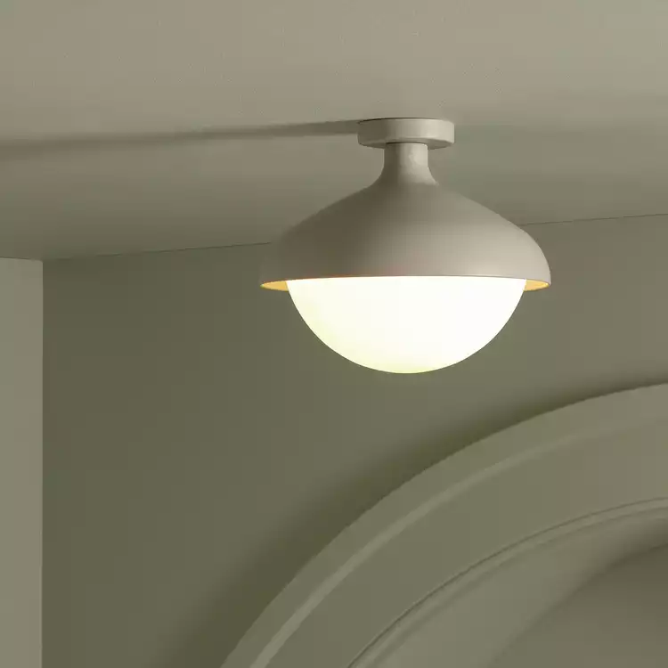 Habitat Acorn Metal Flush Ceiling Light - Latte