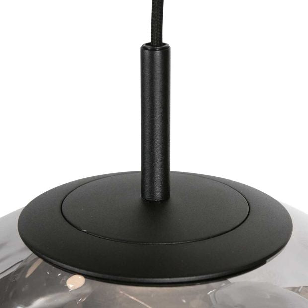 Steinhauer Hanglamp Bollique Zwart- Smoke Glas 5 Lichts 4196ZW Vide