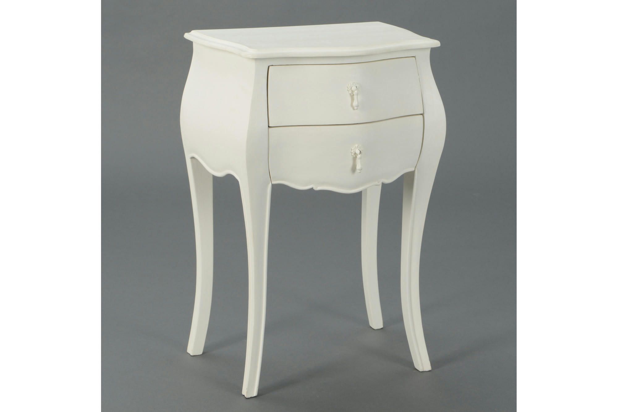 MURIANE - Table de chevet baroque en bois 2 tiroirs