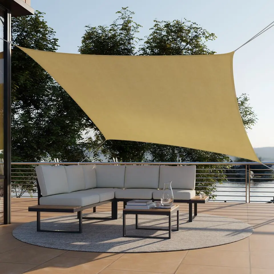 tectake Schaduwdoek Sunny, weerbestendig HDPE-materiaal met UV-bescherming