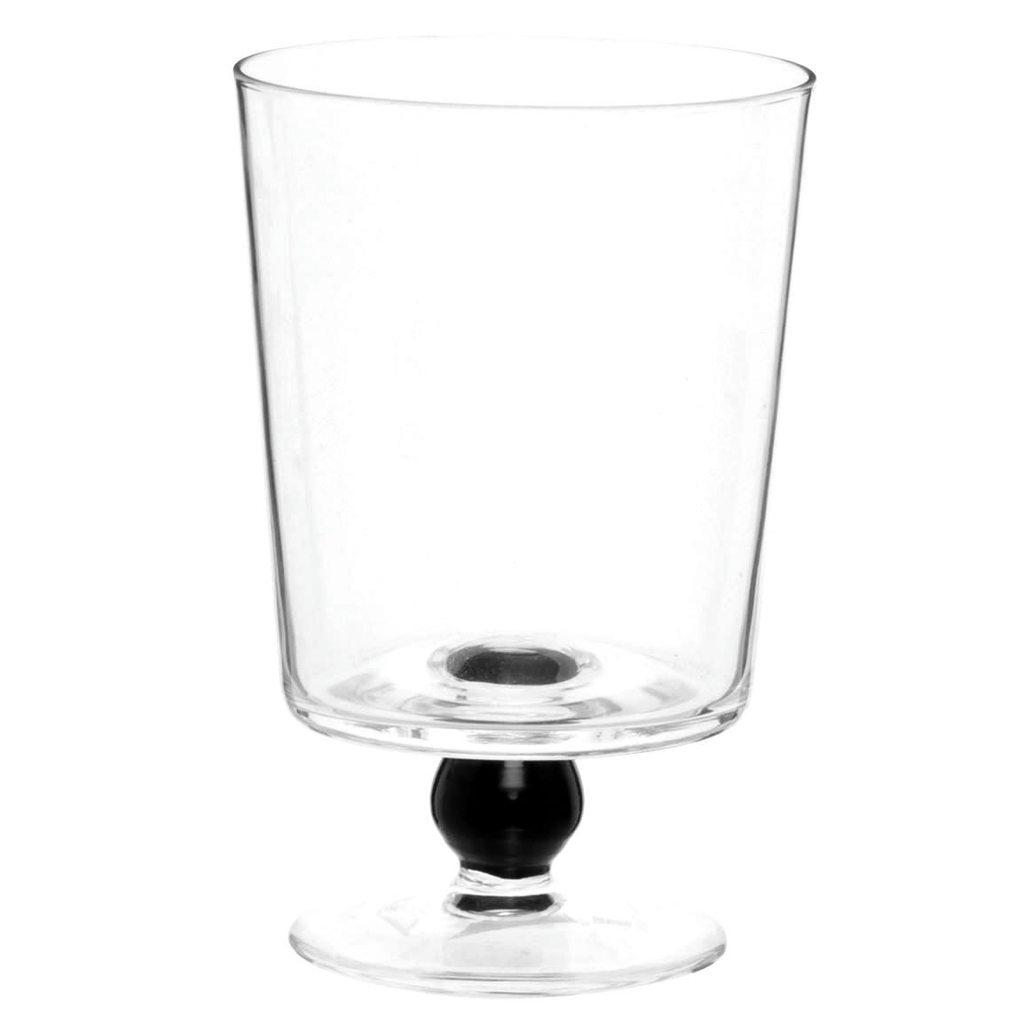 - Verre à pied en verre transparent et noir