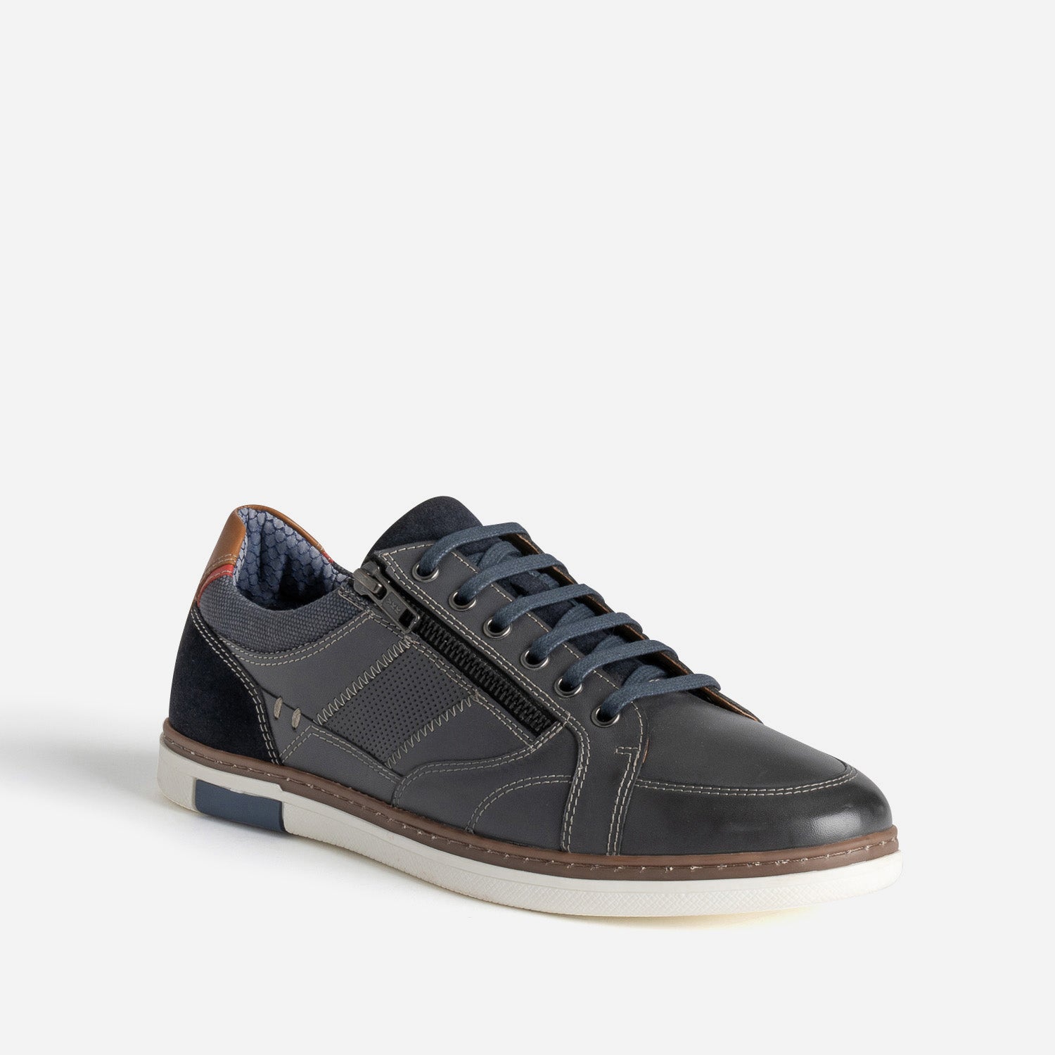 Tennis bleu marine cuir