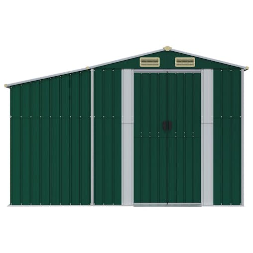 NNEVL Garden Shed Green 277x365.5x179 cm Galvanised Steel