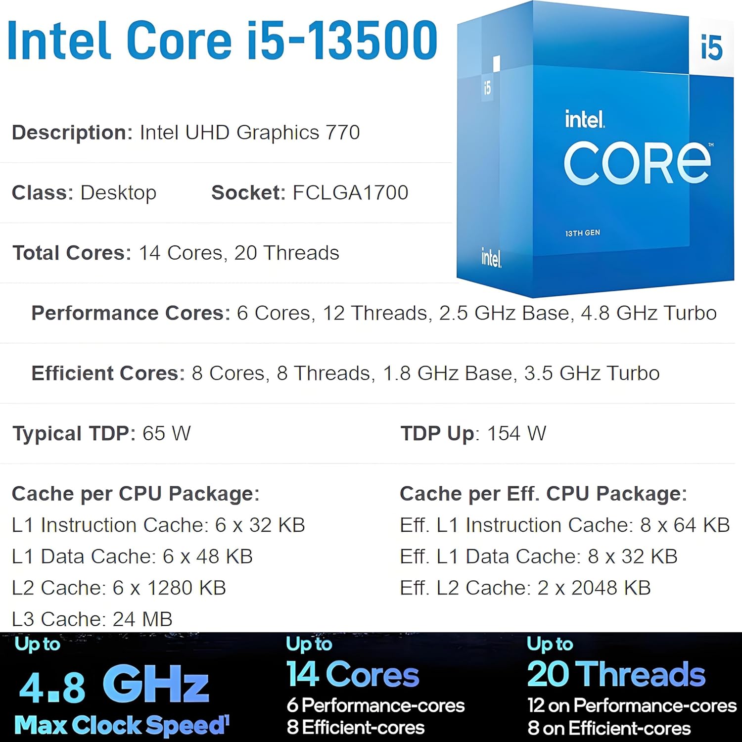 HP Desktop Computers Tower PC for Home and Business  Intel 14-Core i5-13500  32GB DDR4 RAM  1TB PCIe SSD  UHD Graphics 770  WiFi 6  Bluetooth 5.3  RJ-45  HDMI  VGA  Keyboard and Mouse  Windows 11