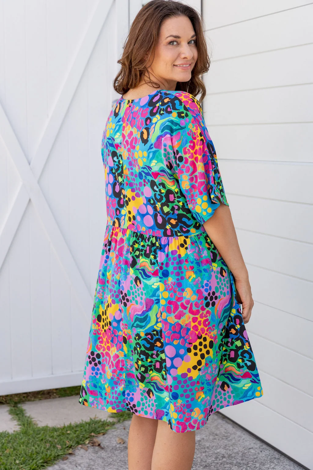 Disco Dress in Electric Leopard by Kasey Rainbow