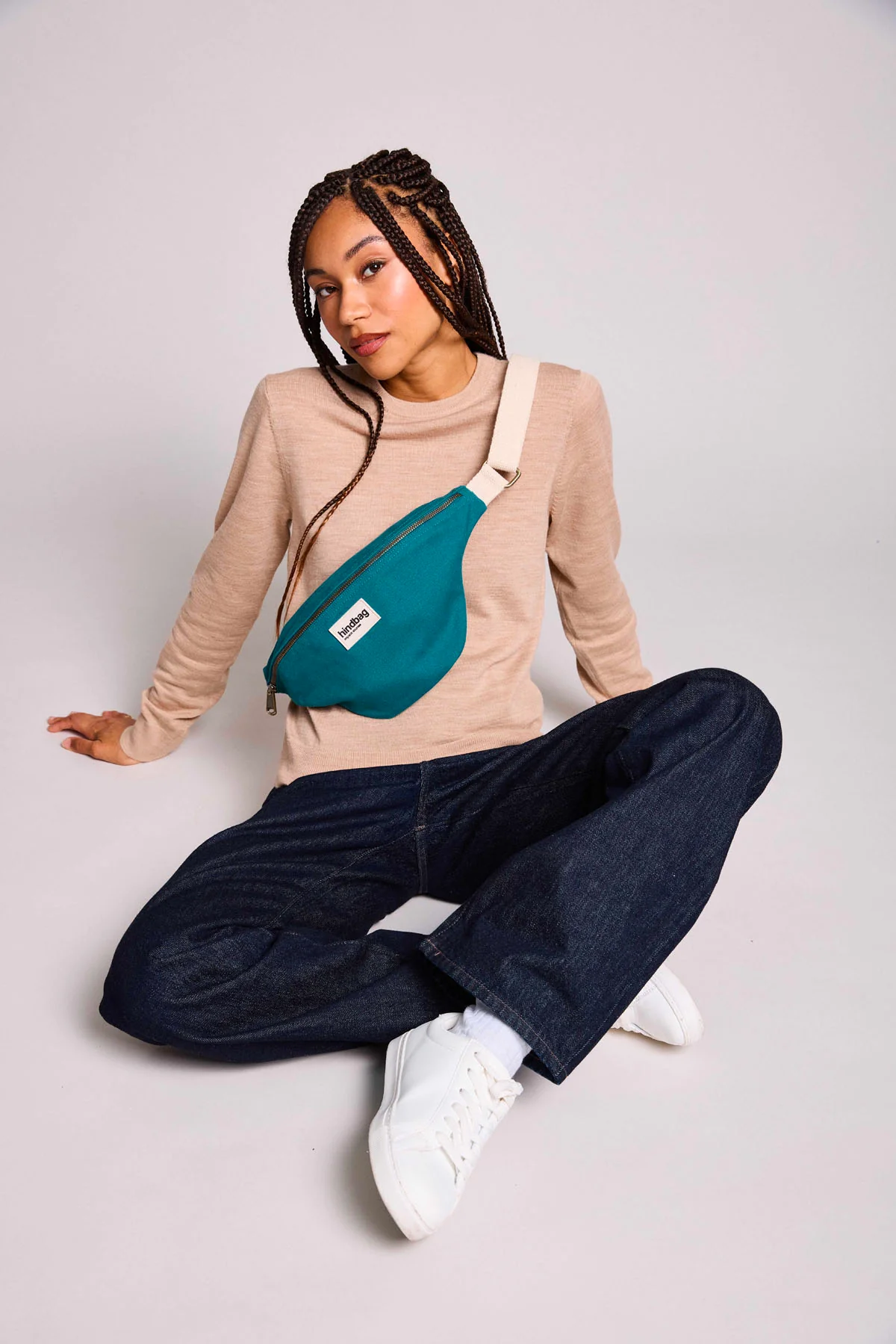 Sac banane Olivia Bleu paon