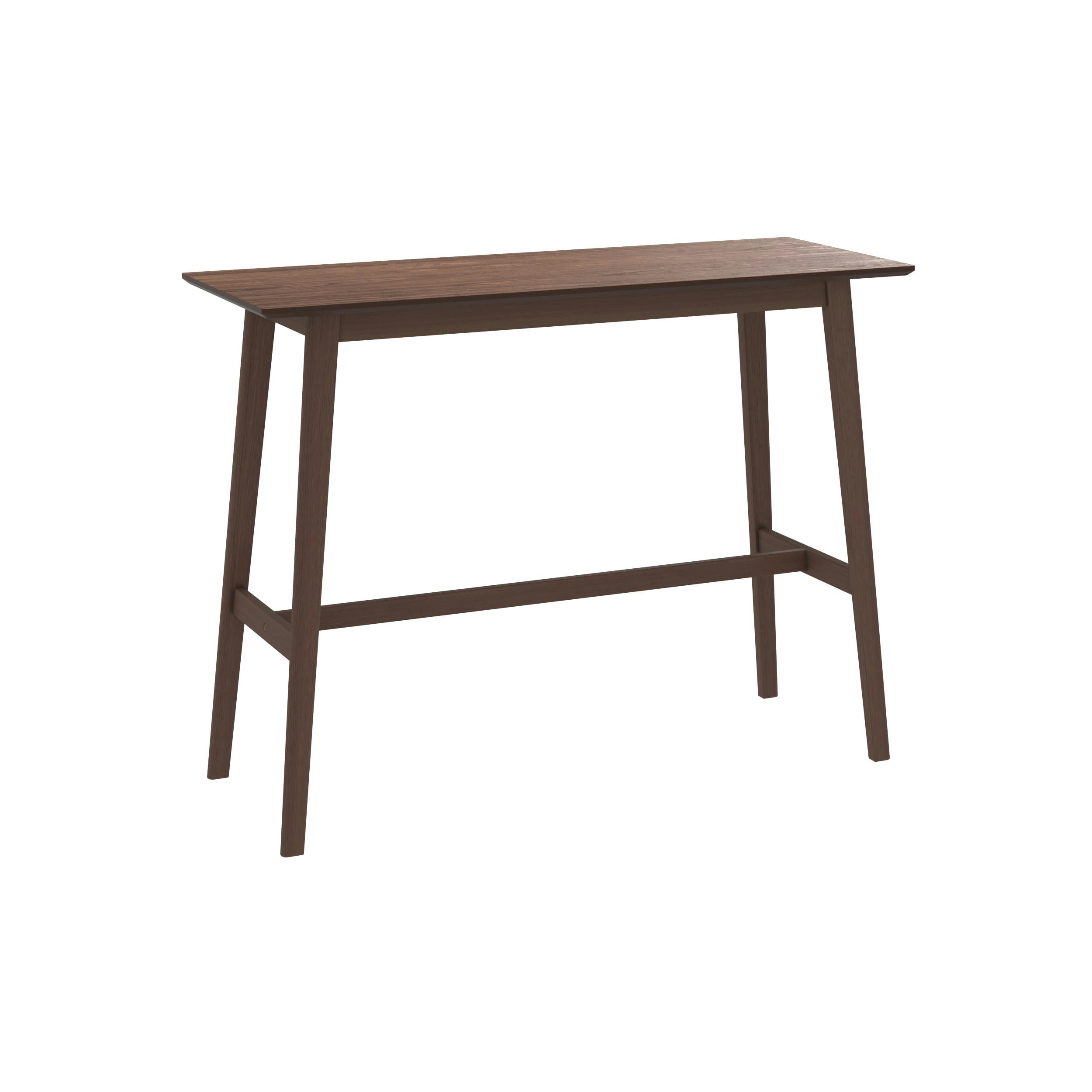 BUVETTE - Table de bar rectangulaire 4 personnes en bois foncé 120 cm