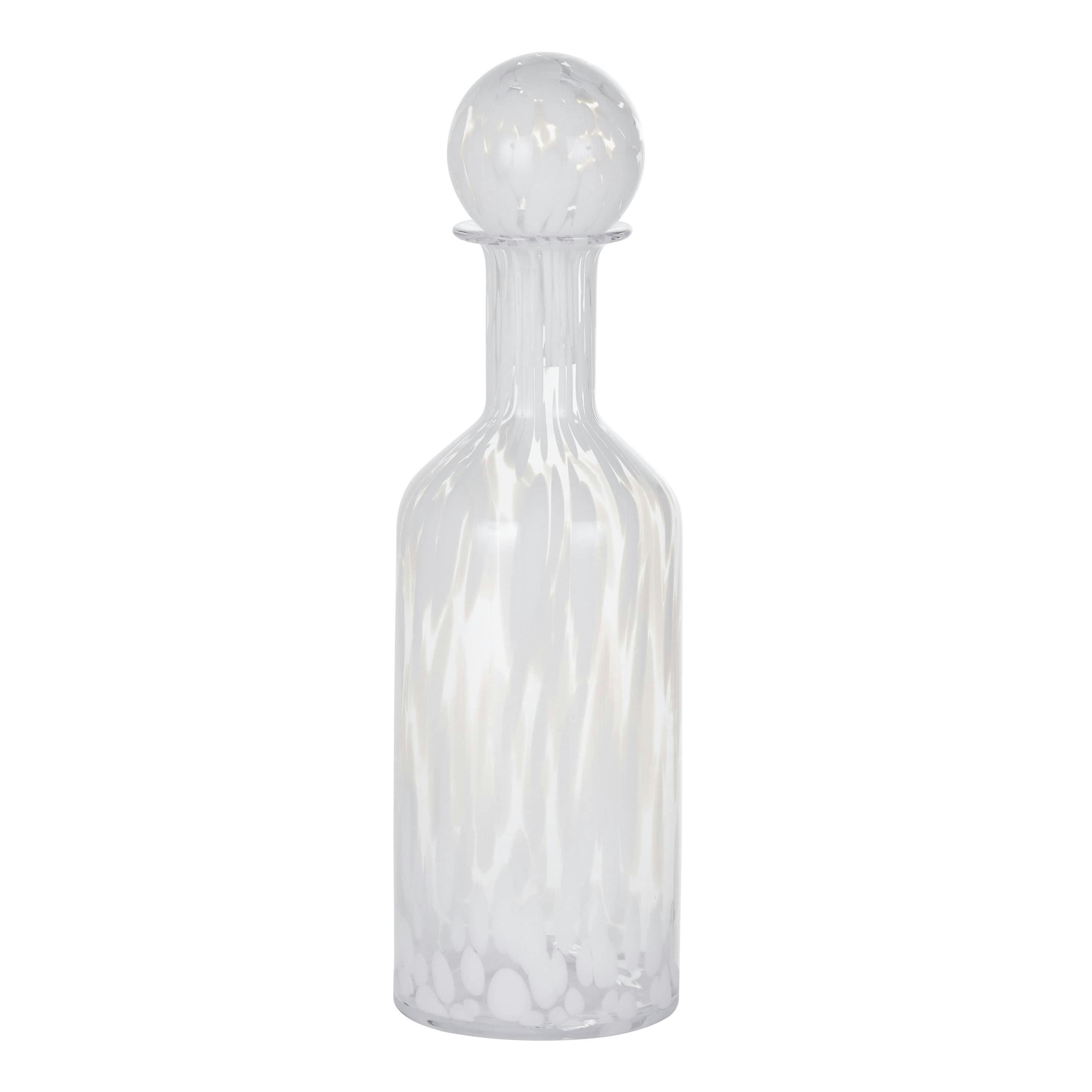 CUBANO - Flacon décoratif en verre transparent et blanc H52