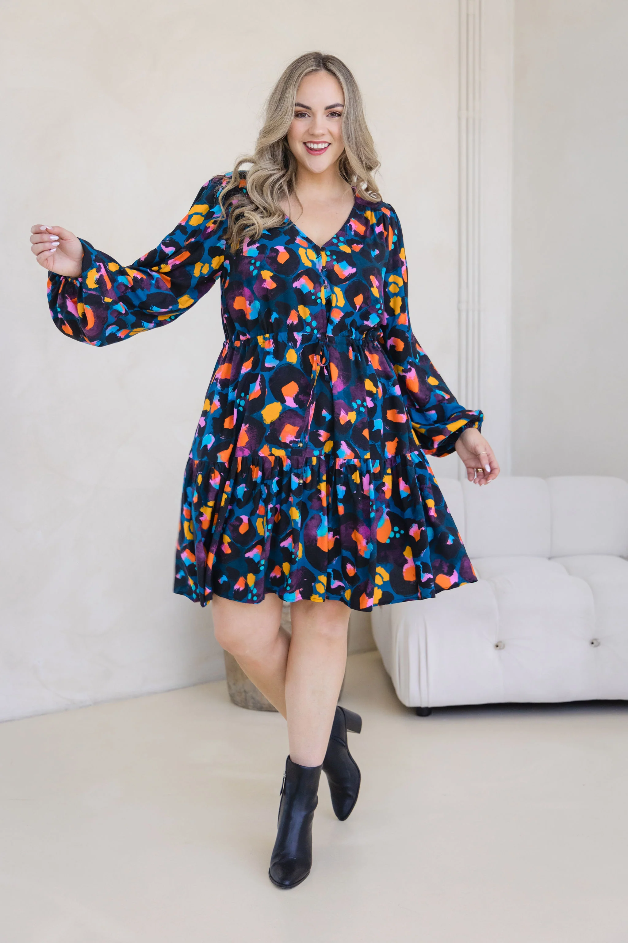 Long Sleeve Esmae Dress in Verona by Kasey Rainbow
