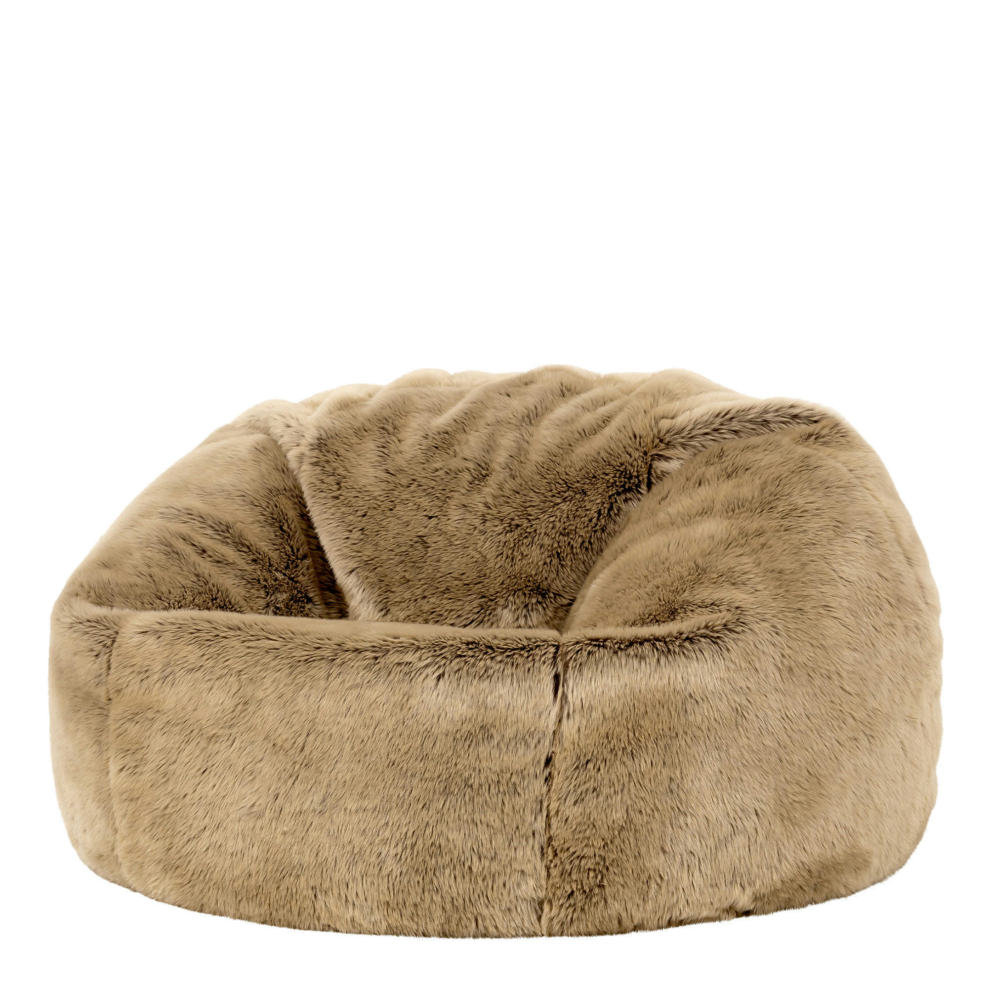 - Pouf fausse fourrure beige vison