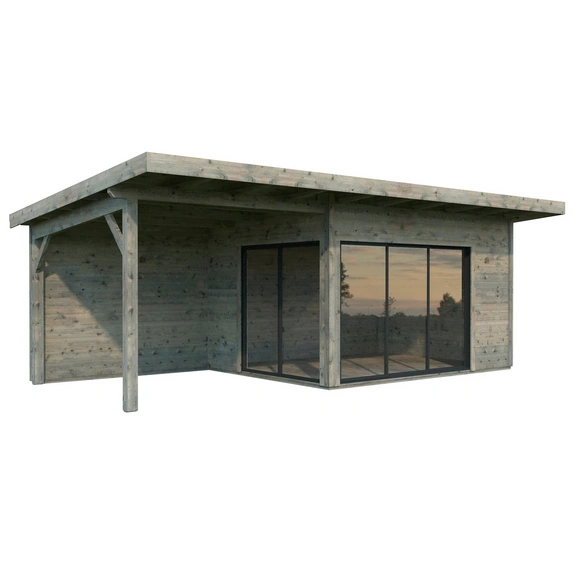 Gartenhaus »Andrea Slide Plus«, B x H x L: 693 x 264 x 300 cm, Grau, tauchgrundiert