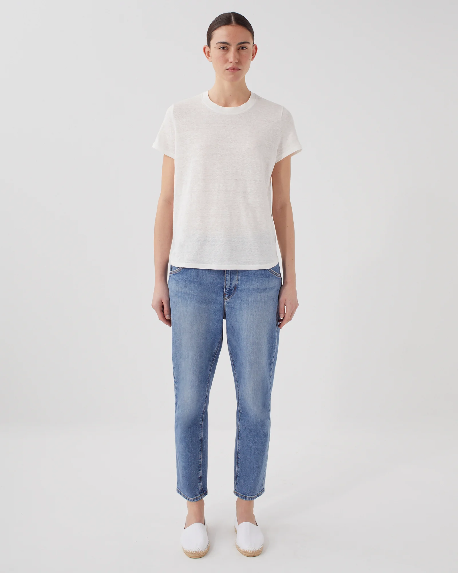 T-shirt col rond en lin AMANDINE