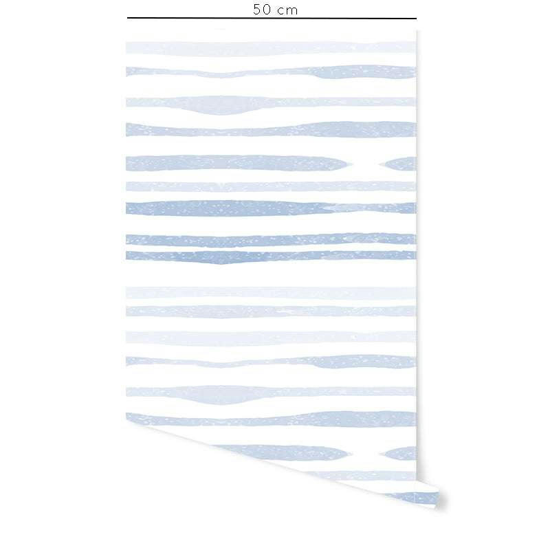 COASTAL - Papier peint vinyle adhésif vagues bleu 50x300 cm