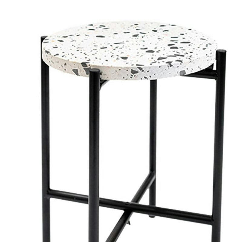 - Table d'appoint terrazzo D43cm