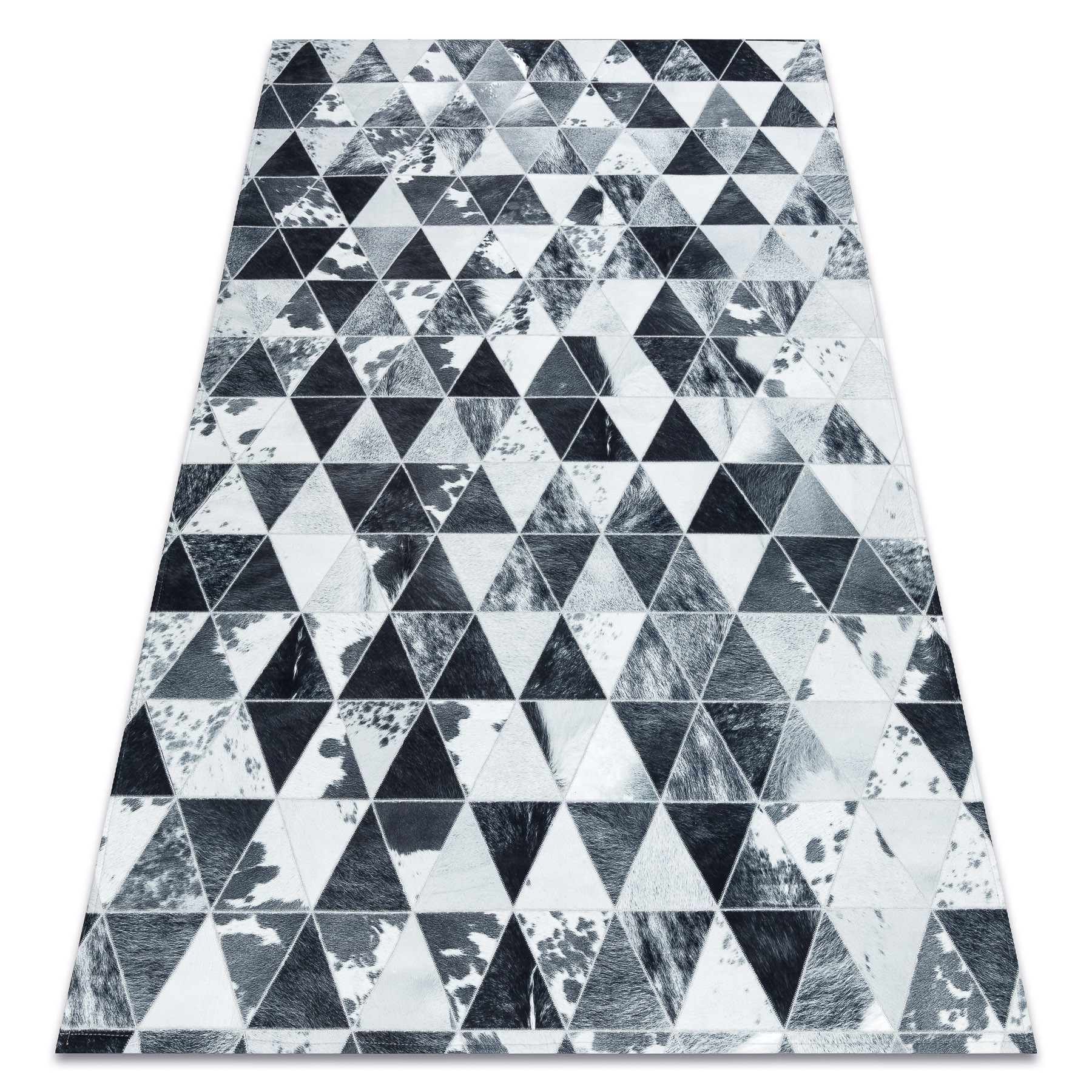Dywan PATCHWORK 21722 szary - Skóra bydlęca, Trójkąty 120x170 cm