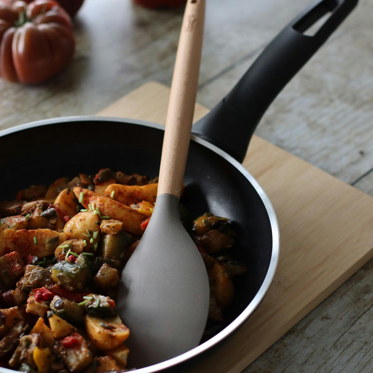 ELIOTT - Spatule maryse en silicone et manche en bois