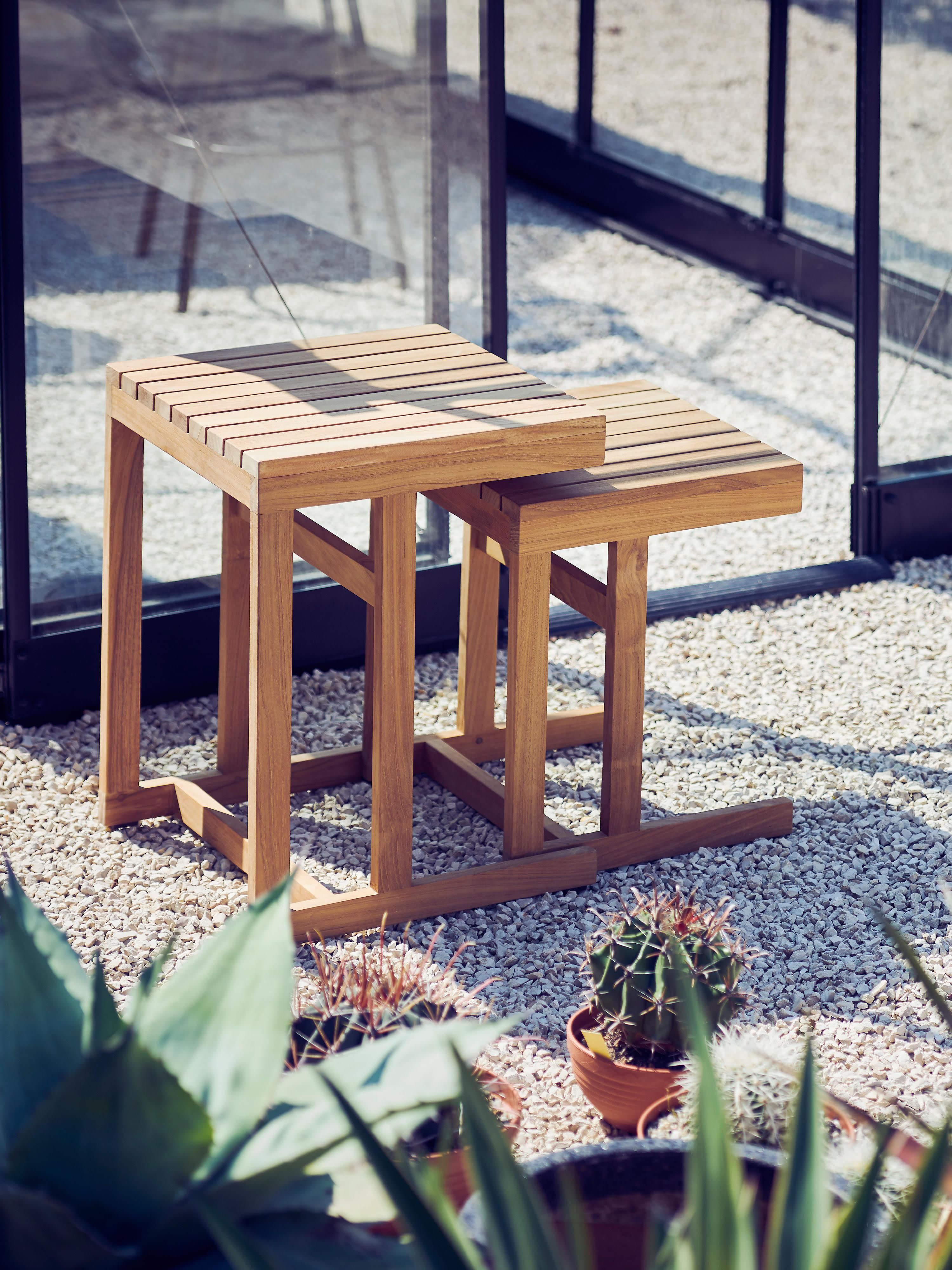Garten-Beistelltisch Cero aus Teakholz, H 45 cm