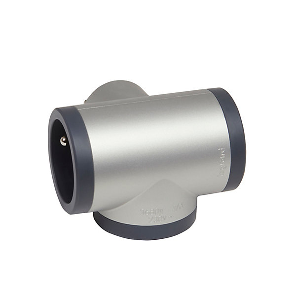 Multiprise 3 prises Legrand aluminium et gris
