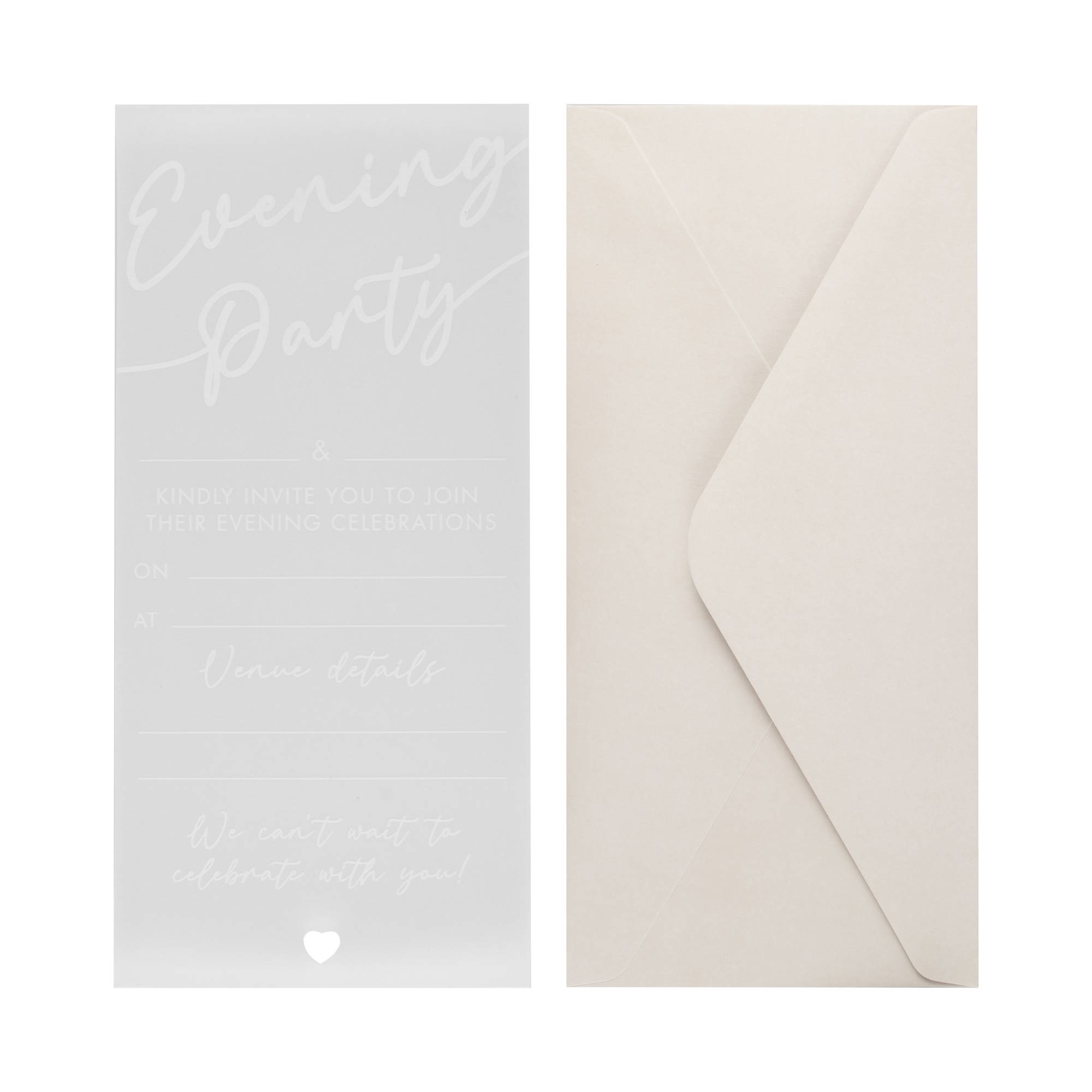 White Vellum Evening Invitations 20 Pack