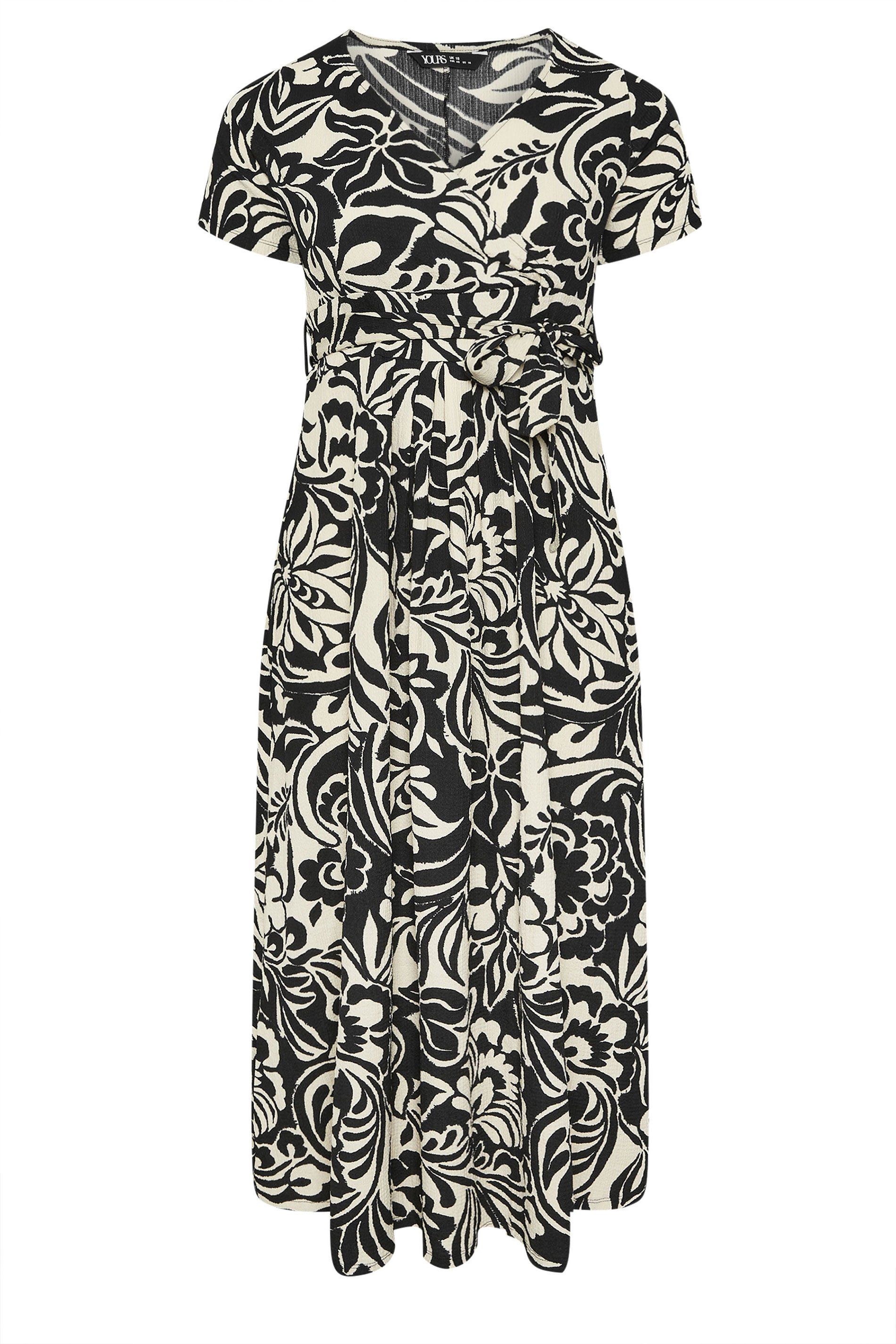 Yours Abstract Floral Maxi Wrap Dress