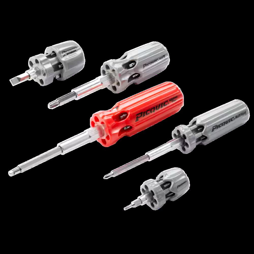 Picquic 40-pc Collectors Edition Multi-Bit Screwdriver Set, 5 Drivers, Grey/Red