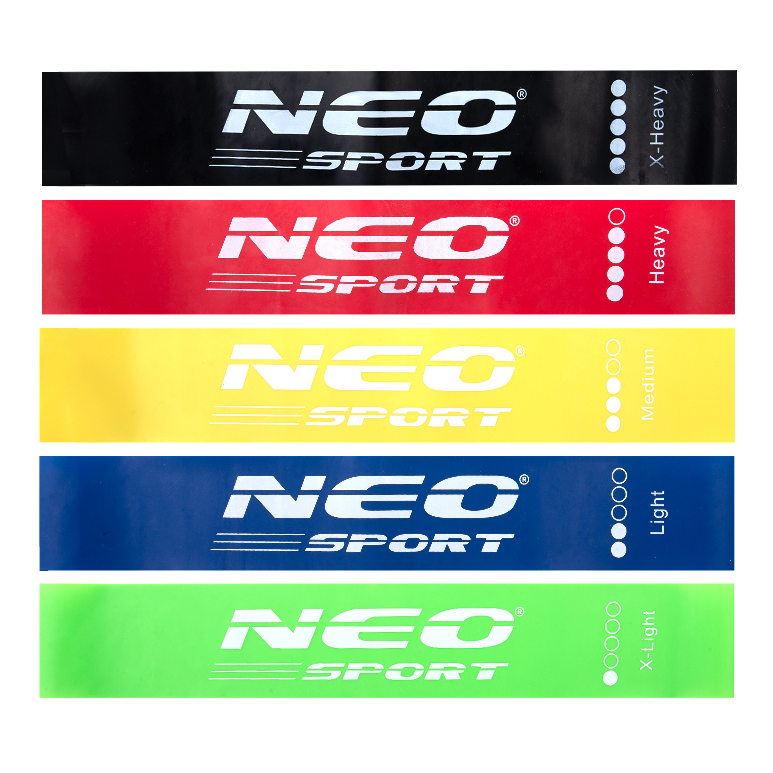 Zestaw 5 gum do ćwiczeń, mini bands Neo-Sport