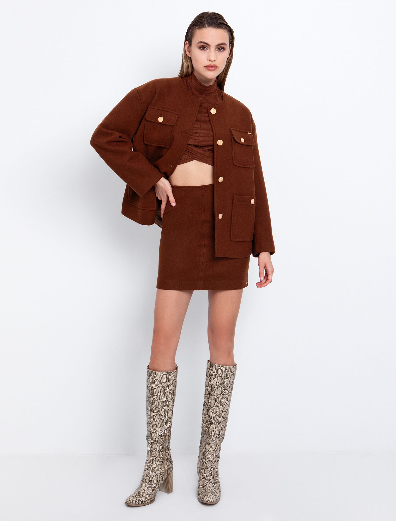 Mάλλινο Jacket με τσέπες