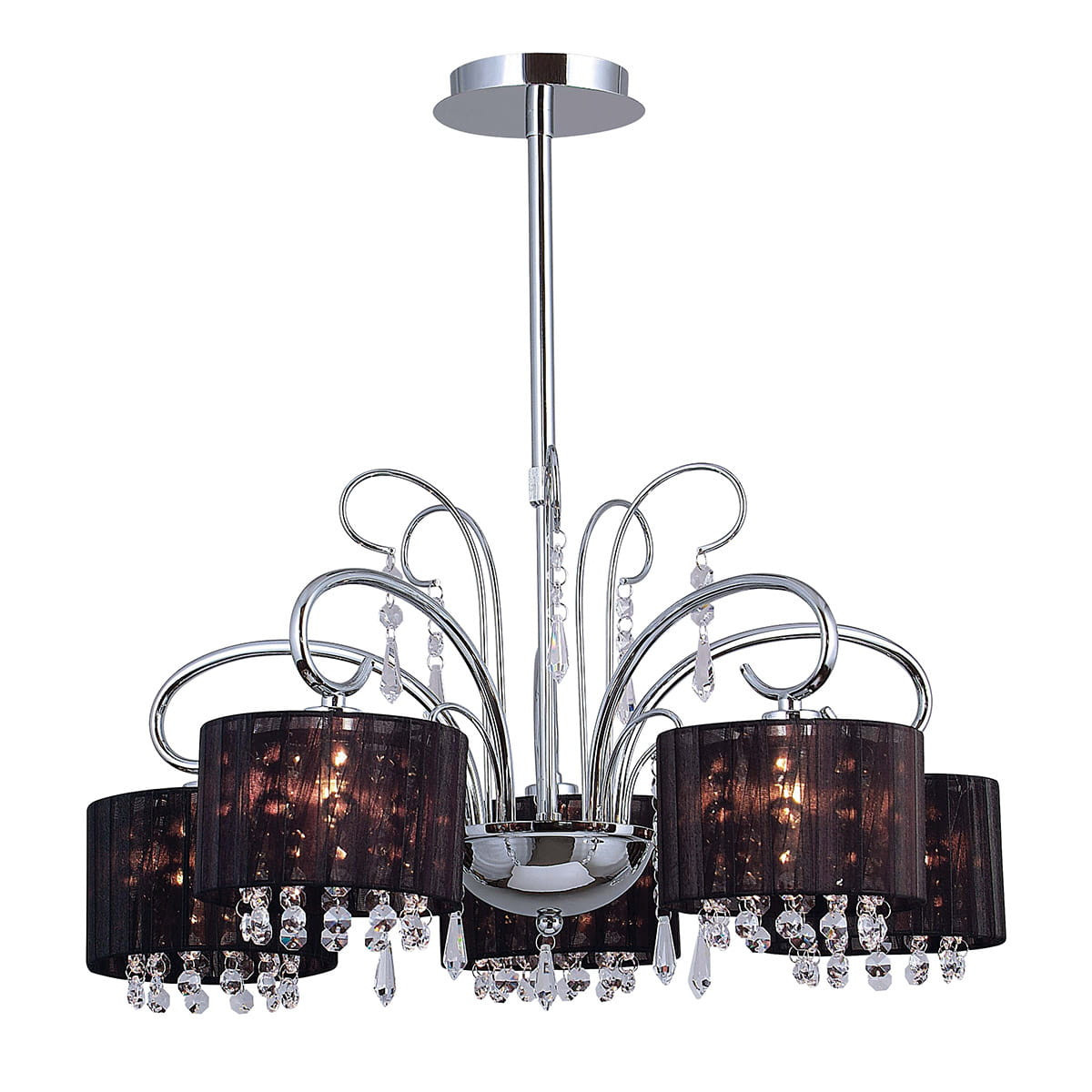 Lampa wisząca chromowana czarna SPAN 5xE14x40W wym: 60x50x50 cm Italux