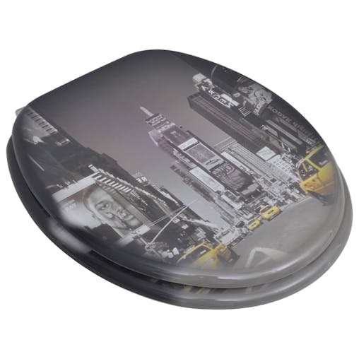 NNEVL Toilet Seats with Lids 2 pcs MDF New York