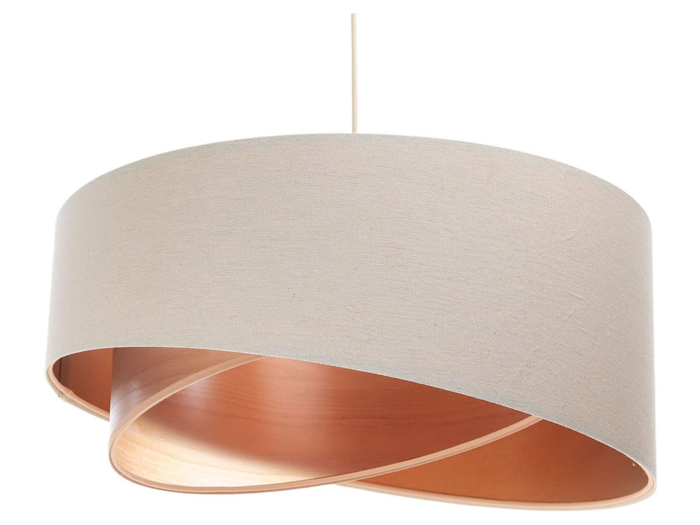 Lampa wisząca Boho 50 cm tkaninowa beżowa