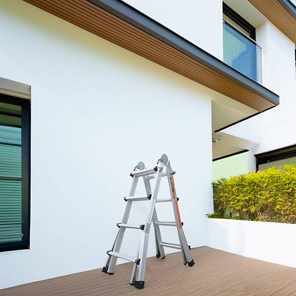 échelle articulée et télescopique pliante en aluminium 4x4 marches 3,88m