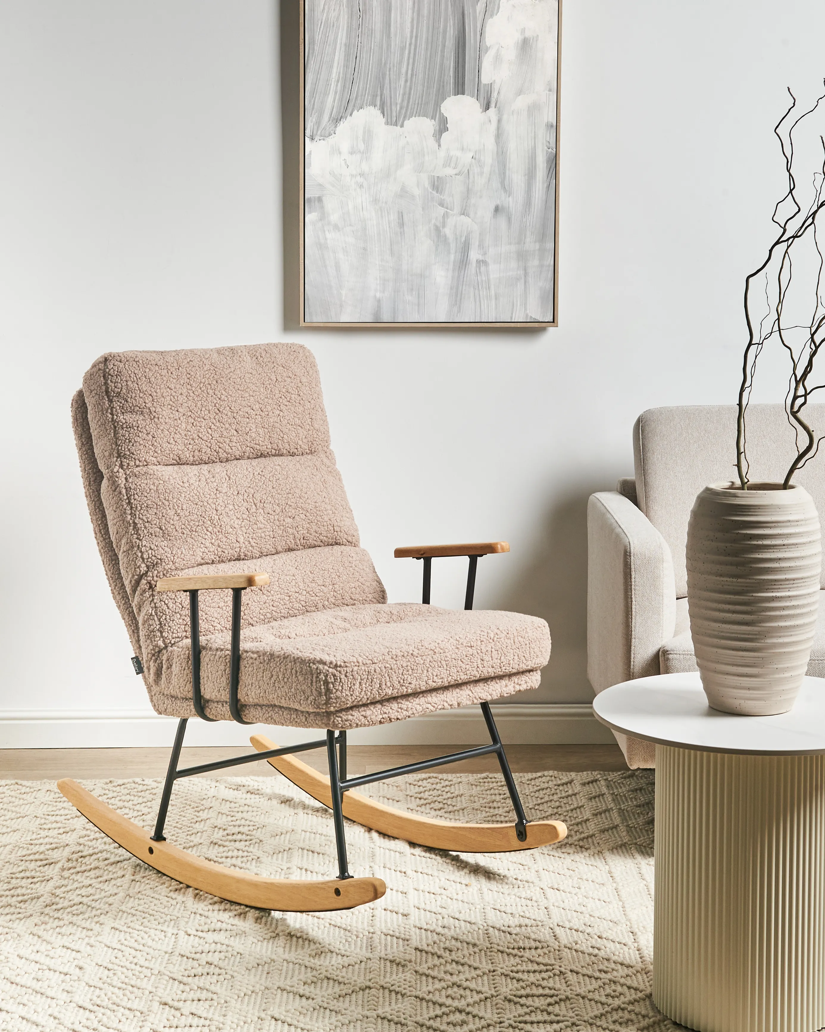 Rocking Chair ESKELIN Reclining Boucle Beige