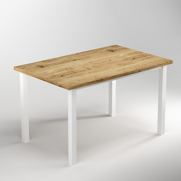 Emuca Pieds carrés et cadre de table, 50x50mm, 1150x750mm, Acier, Peint en blanc