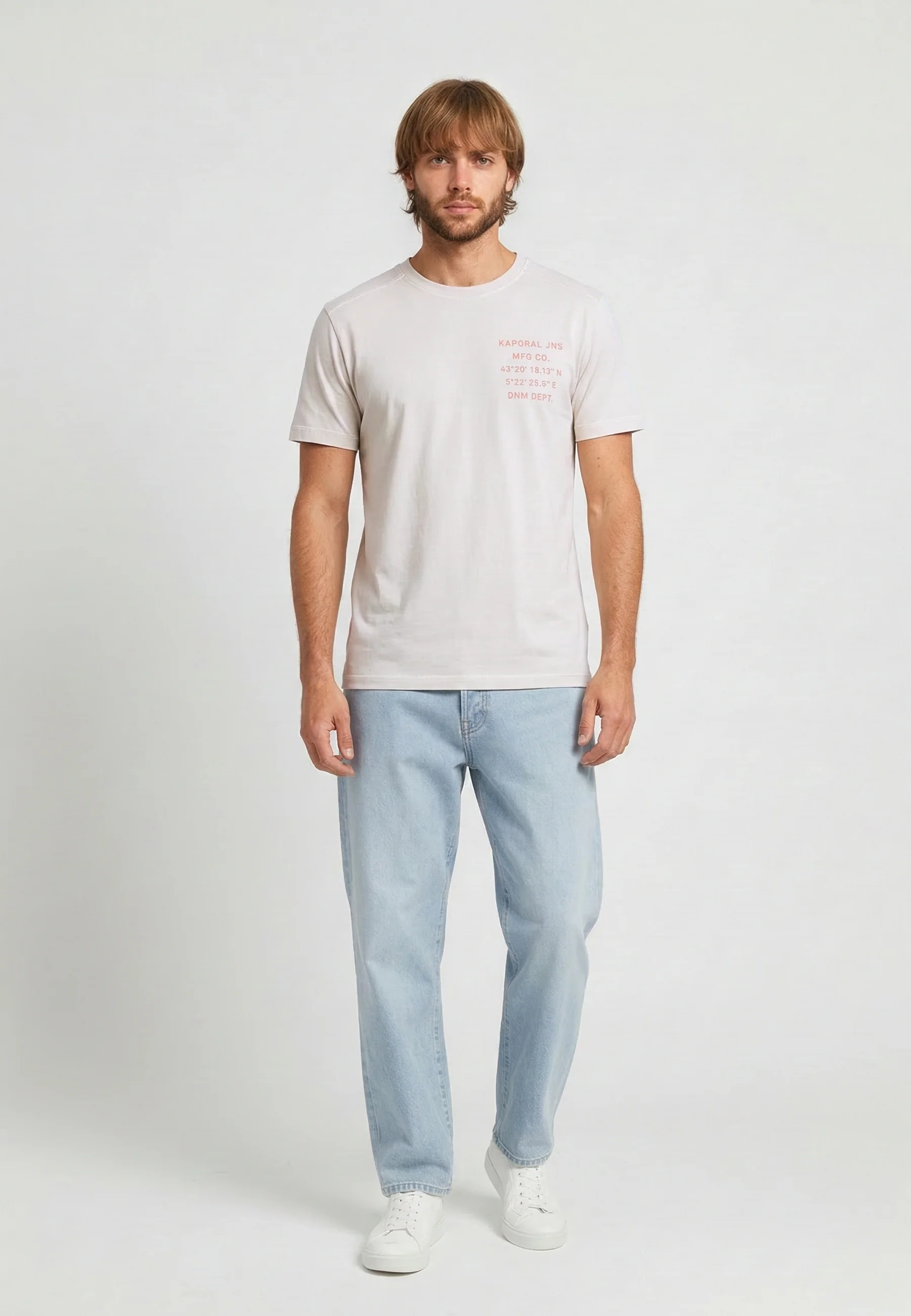 T-shirt manches courtes regular blanc coton BARK