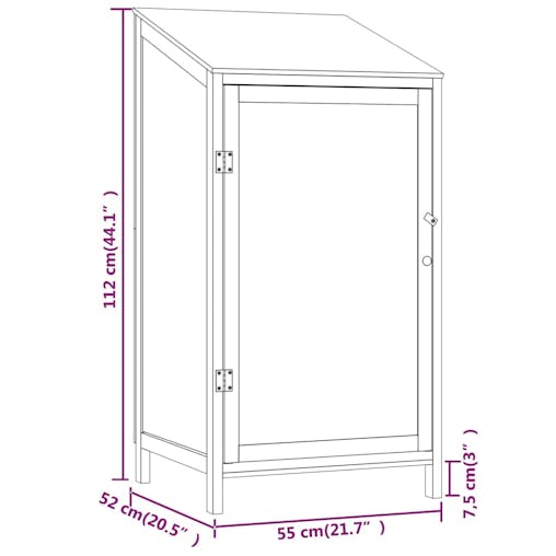 NNEVL Garden Shed 55x52x112 cm Solid Wood Fir