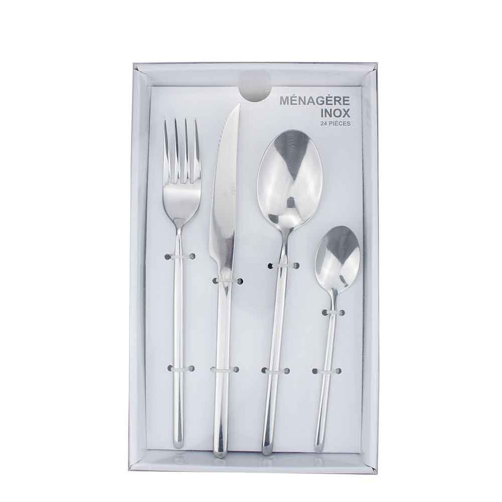Ménagère moderne en inox 24 pièces
