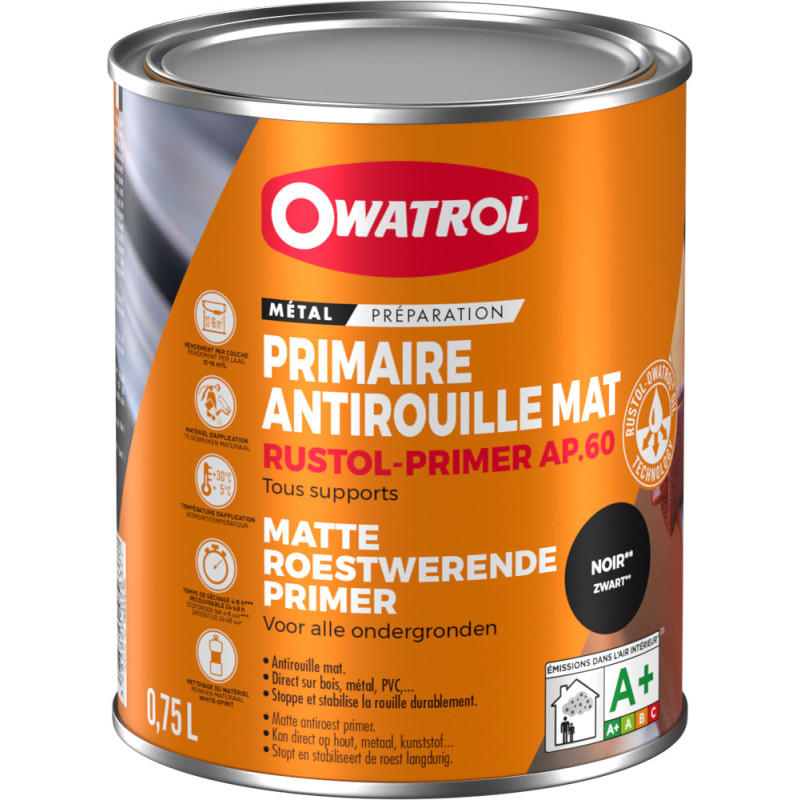Primer Rustol AP60 noir 0,75L OWATROL